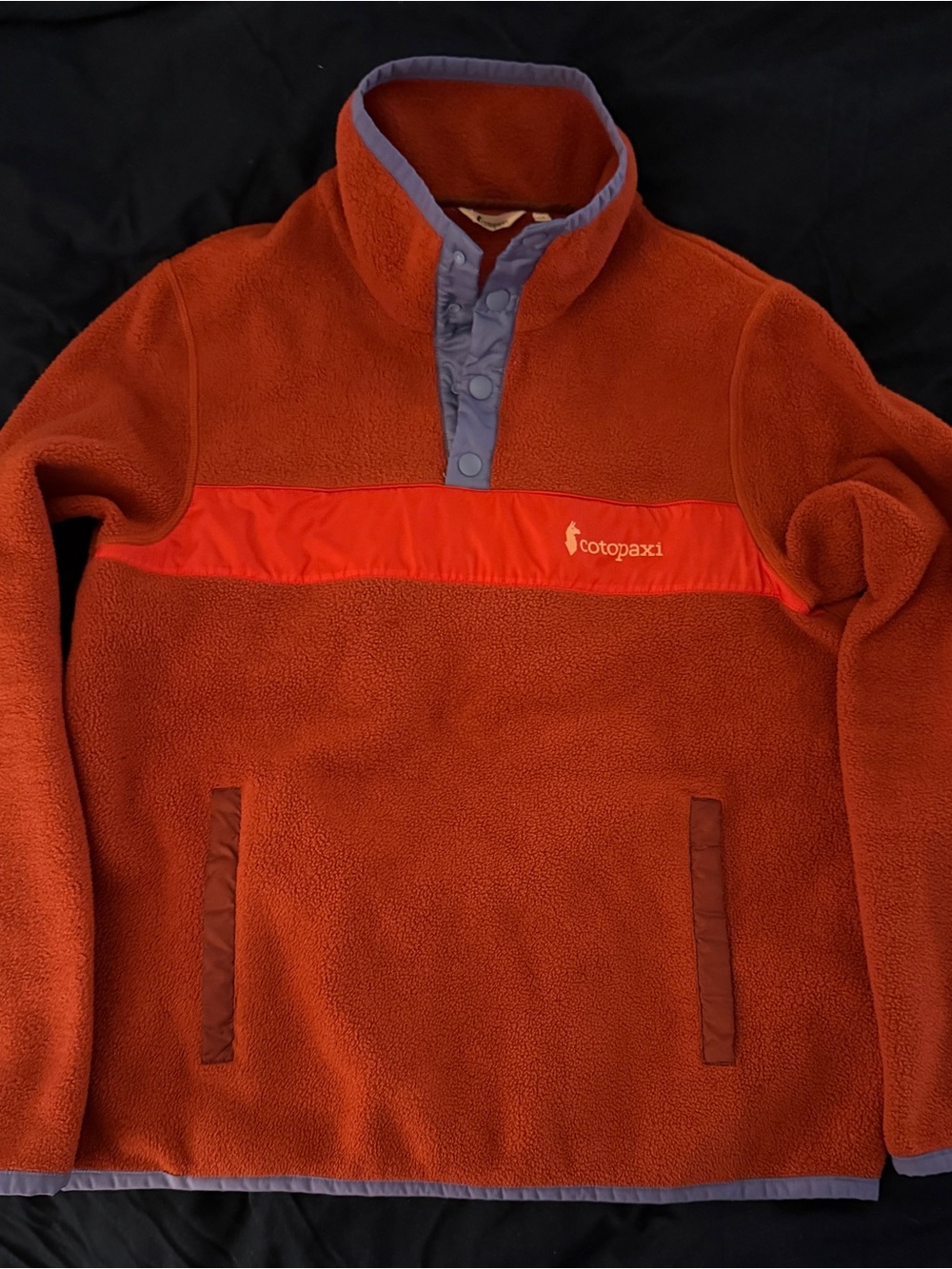 Cotopaxi Women’s Rust Orange / Red Fleece Snap Pullover